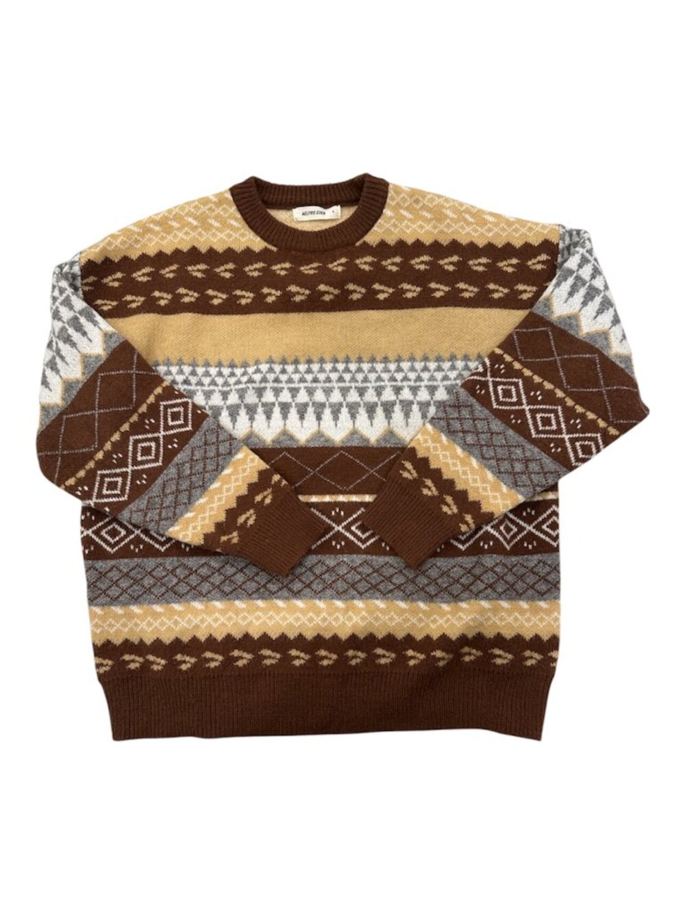 Aelfric Eden Retro Print Knit Sweater Size SMALL